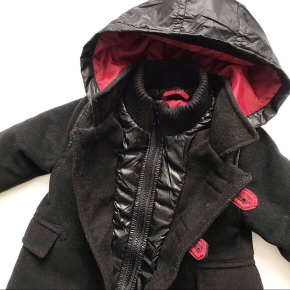 Zara black hooded jacket/light coat VGUC 6-9 month - Picture 3 of 4